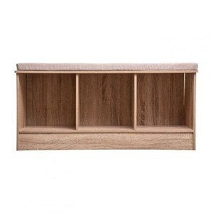 Banc bois 3 cases mix naturel