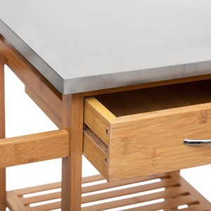 Desserte 3 tiroirs 3 paniers en bambou