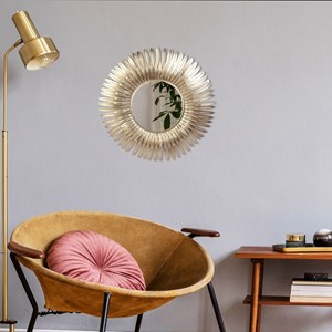 Miroir plumes dorées d53