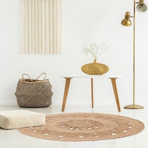 Tapis rond jute ajouré 90 cm