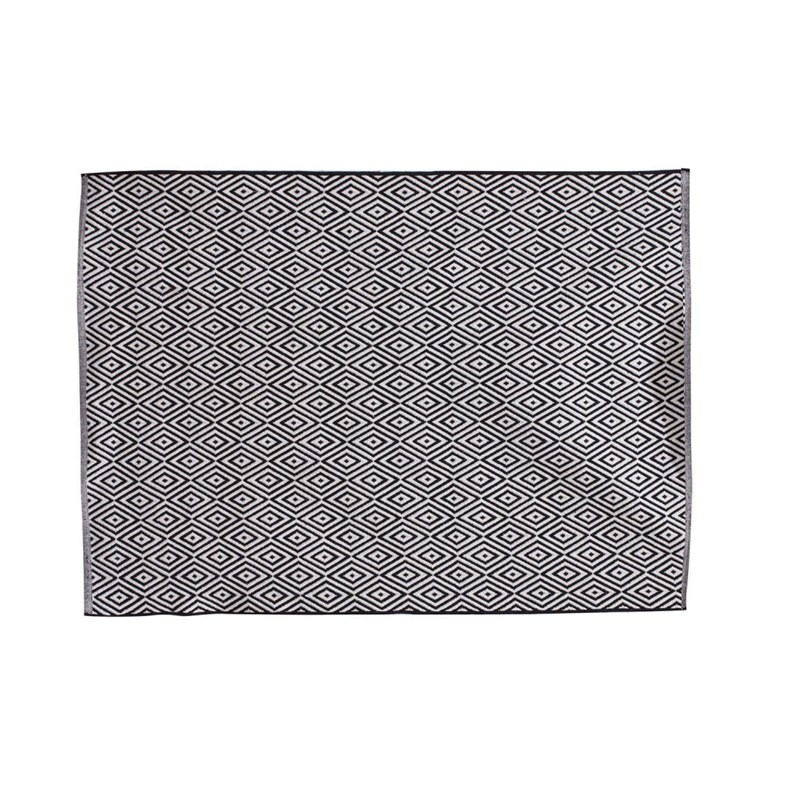 The Home Deco Factory - Tapis rectangle losanges noir blanc 120x