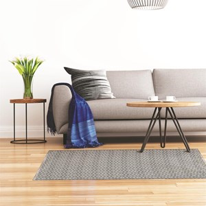 Tapis rectangle losanges noir blanc 120x