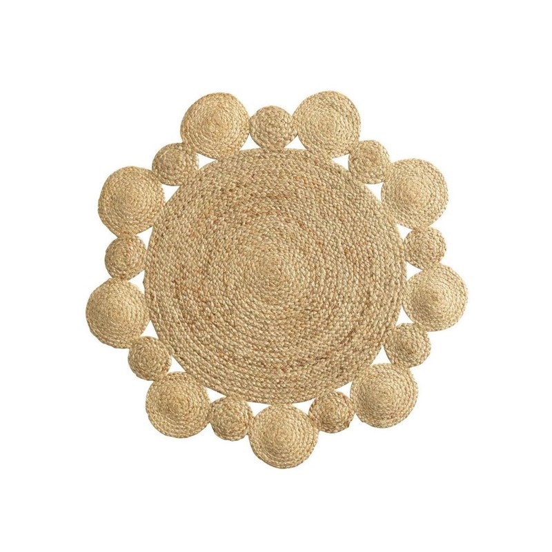 Douceur d'intérieur - Tapis rond jute ajouré 90cm cordou