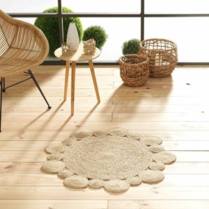 Tapis rond jute ajouré 90cm cordou