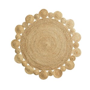Tapis rond jute ajouré 120cm cordou