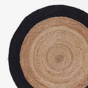 Tapis rond 90 cm jute salem noir