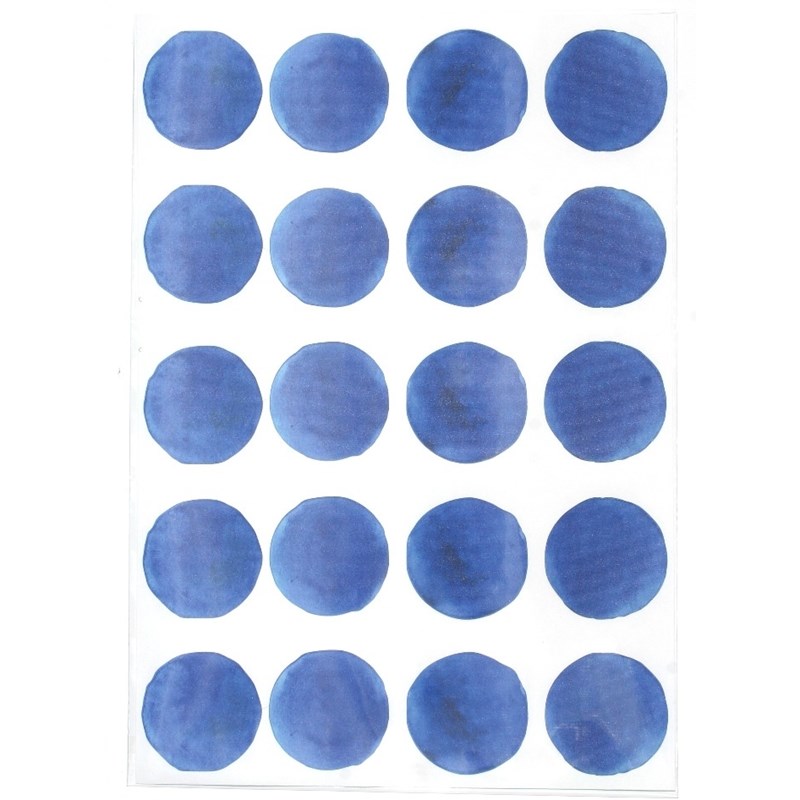 Stickers pois aquarelle - bleu cobalt