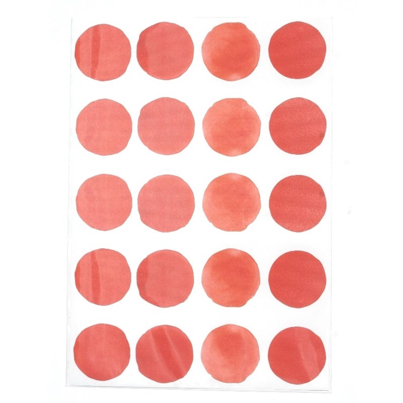 Stickers pois aquarelle - rouge