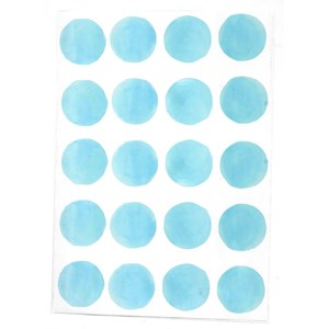 Stickers pois aquarelle  bleu ciel