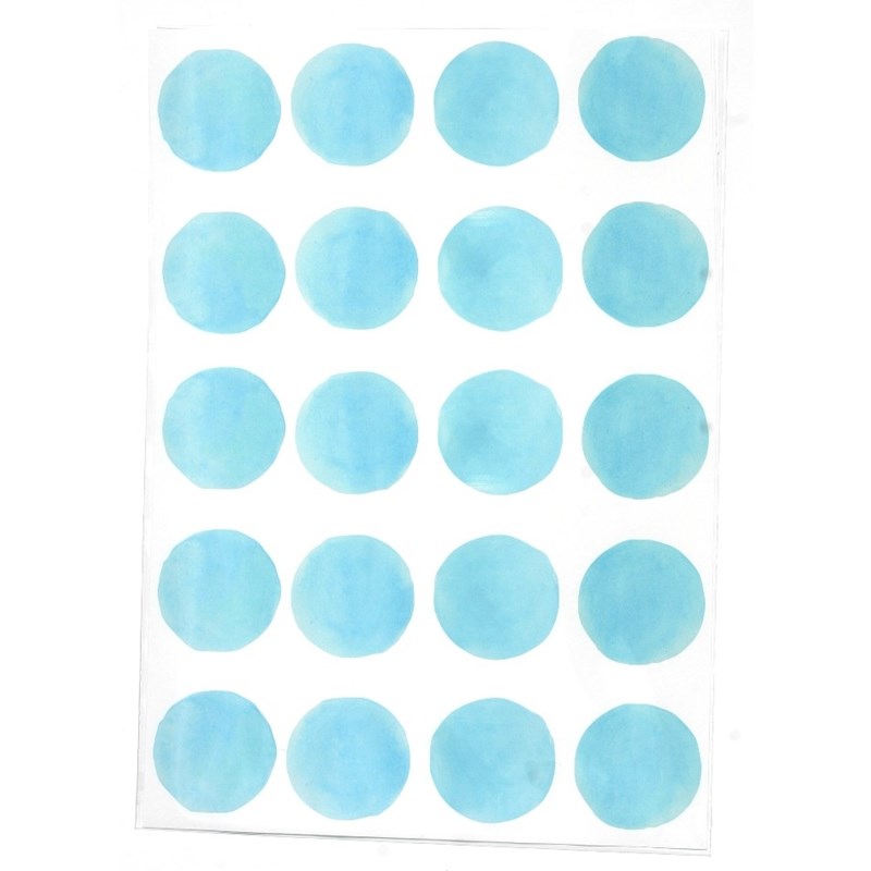 Stickers pois aquarelle - bleu ciel