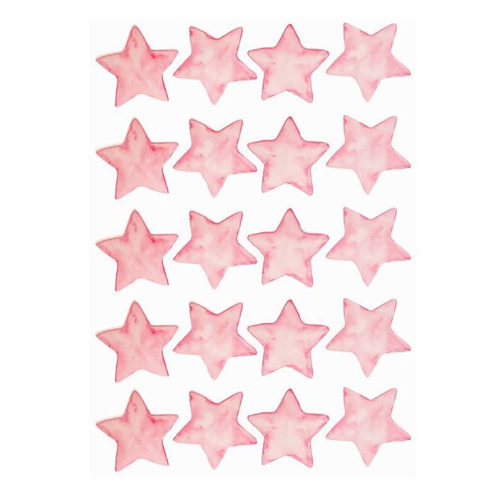 Stickers étoiles aquarelle - rose