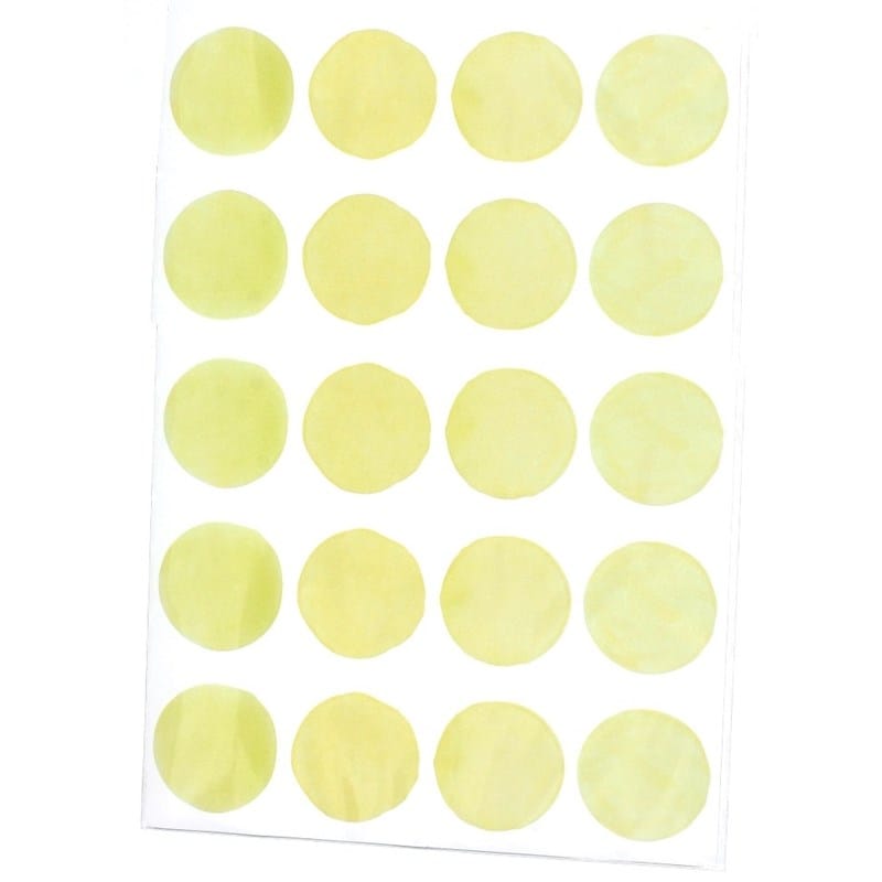 Stickers pois aquarelle - jaune pastel