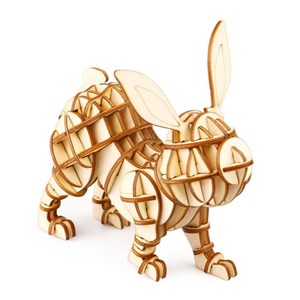 Rokrrobotime maquette 3d  lapin - bois