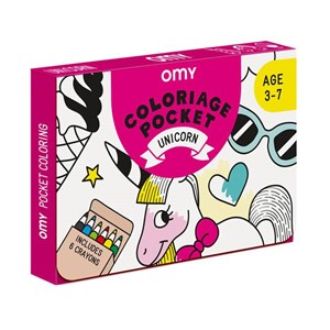 Omy coloriage pocket  licorne - carton
