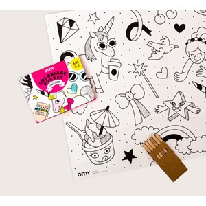 Omy coloriage pocket  licorne - carton
