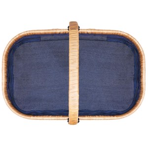 Panier glacière en osier chantilly bleu