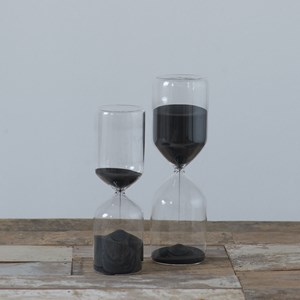 Sablier verre - sable noir - 5minutes