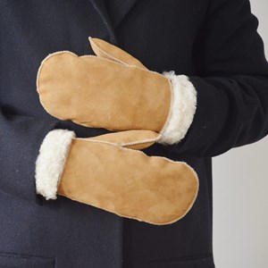 Moufles en peau de mouton naturel