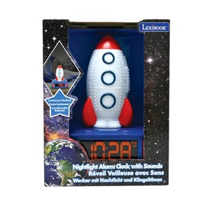 Réveil avec veilleuse fusée en 3d