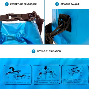 Sac étanche 10l - dry bag bleu
