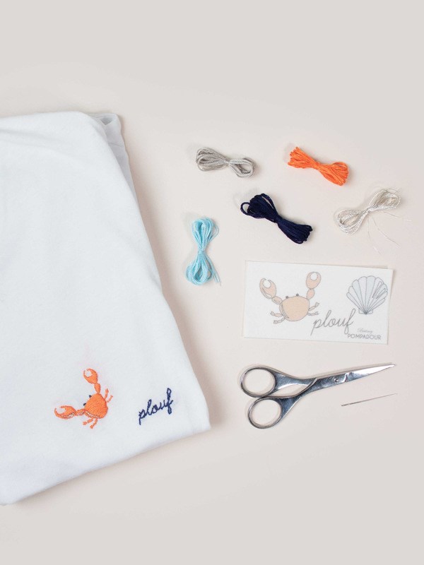 Britney Pompadour - Kit easy broderie - plouf crabe