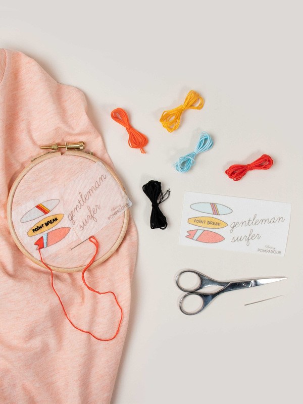 Britney Pompadour - Recharge broderie surfer
