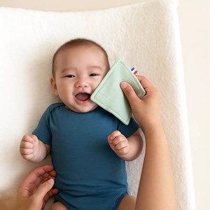 Lingettes coton bio blanc et vert