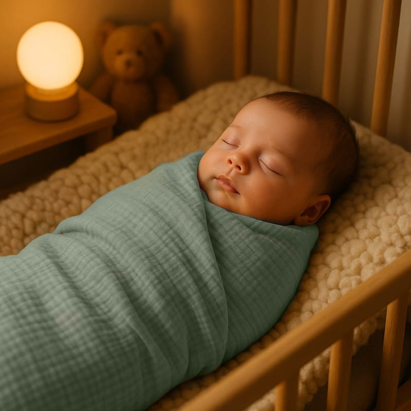 Maxi lange en coton bio vert (Papate) - Image 3
