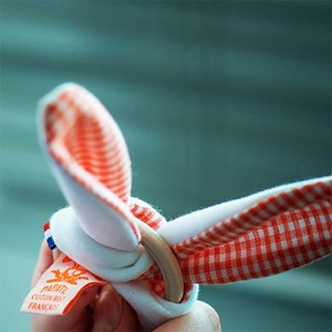 Anneau de dentition en coton bio vichy