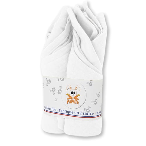 Papate - Langes en coton bio blanc