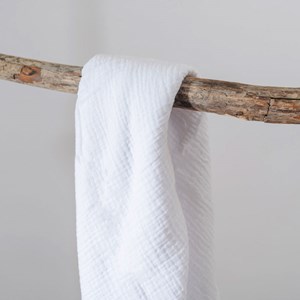 Langes en coton bio blanc