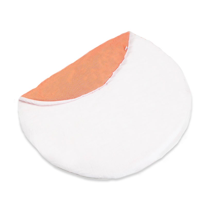 PAPATE - Tapis d'eveil havane en coton bio blanc