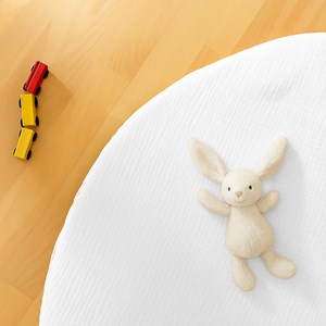 Tapis d'eveil havane en coton bio blanc