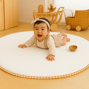 Tapis d'eveil havane en coton bio blanc