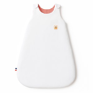 Gigoteuse mi-saison en coton bio saxe blanc