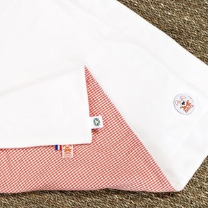 Couverture en coton bio vichy et blanc
