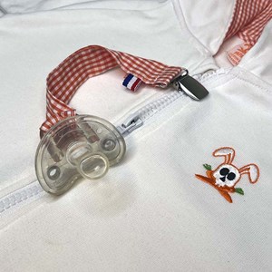 Attache tétine en coton bio teddy vichy
