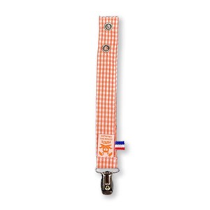 Attache tétine en coton bio teddy vichy