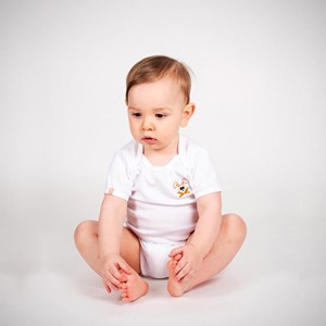 Body en coton bio fuzzy blanc 3 mois