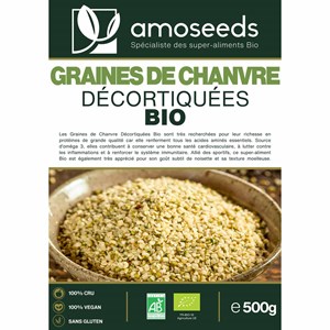 Graines de chanvre décortiquées bio 500g