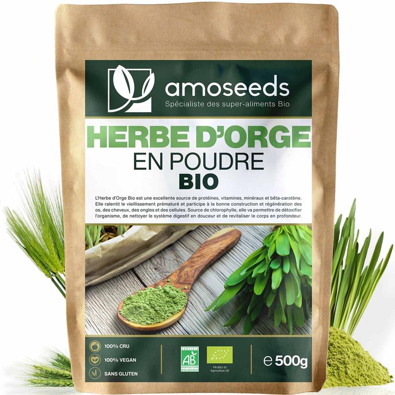 Herbe d'orge en poudre bio 500g