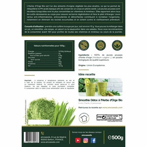 Herbe d'orge en poudre bio 500g