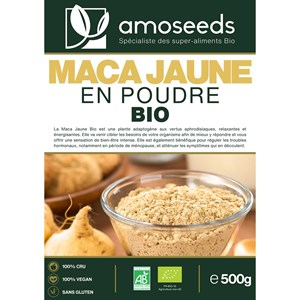 Maca jaune en poudre bio 500g