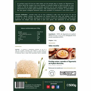 Téguments de psyllium blond bio 500g