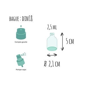 Flacon esterel en verre ambré 2.5 ml -