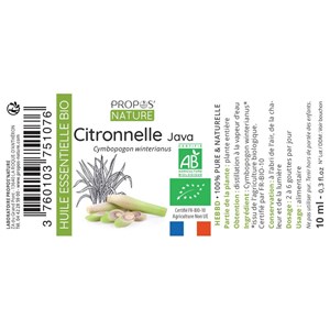 Citronnelle de java bio - huile essentie