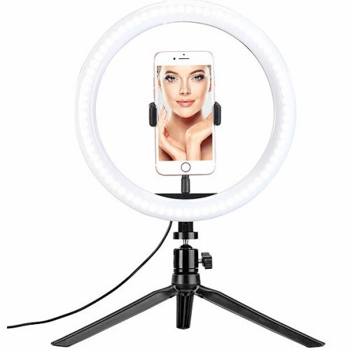 Anneau led selfie avec support téléphone