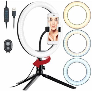 Anneau led selfie pro avec support et dé