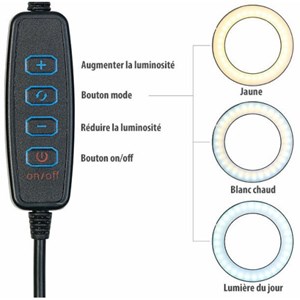 Anneau led selfie pro avec support et dé