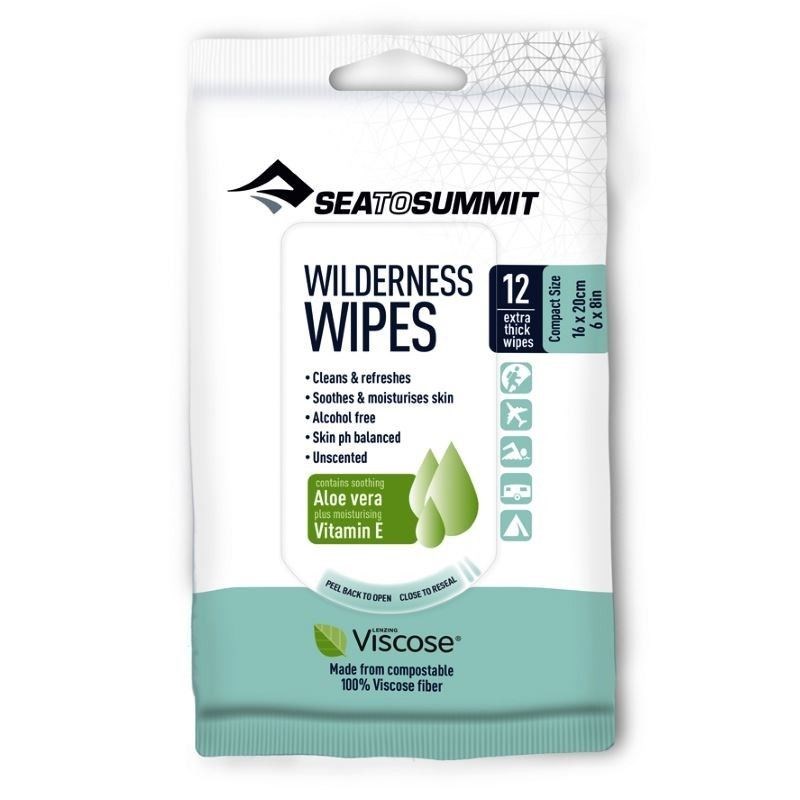 Lingettes lavantes sea to summit wilderness wipes taille m (lot de 12)